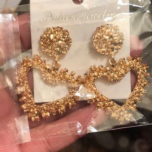 New Heart shaped drop earrings
